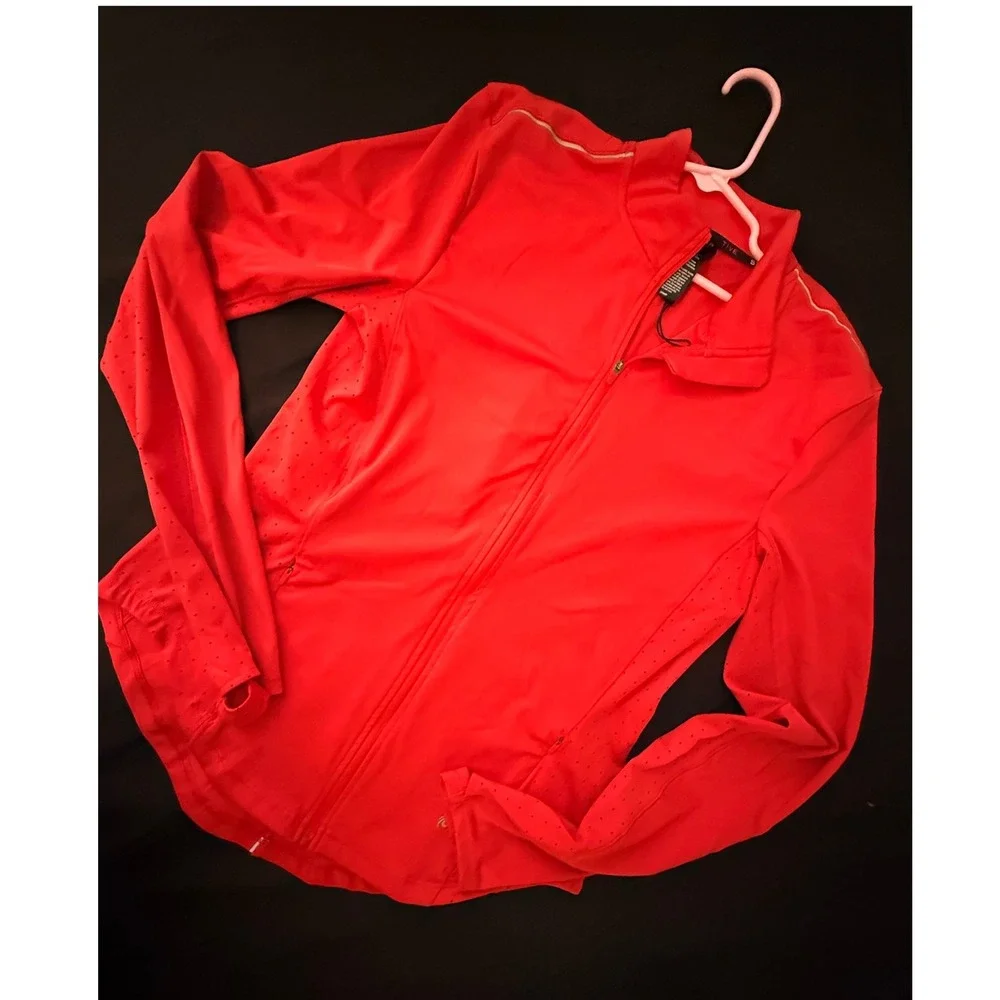 Spyder Active Womens Red Full Zip Performance Jacket SP888R Reflective Small NWT